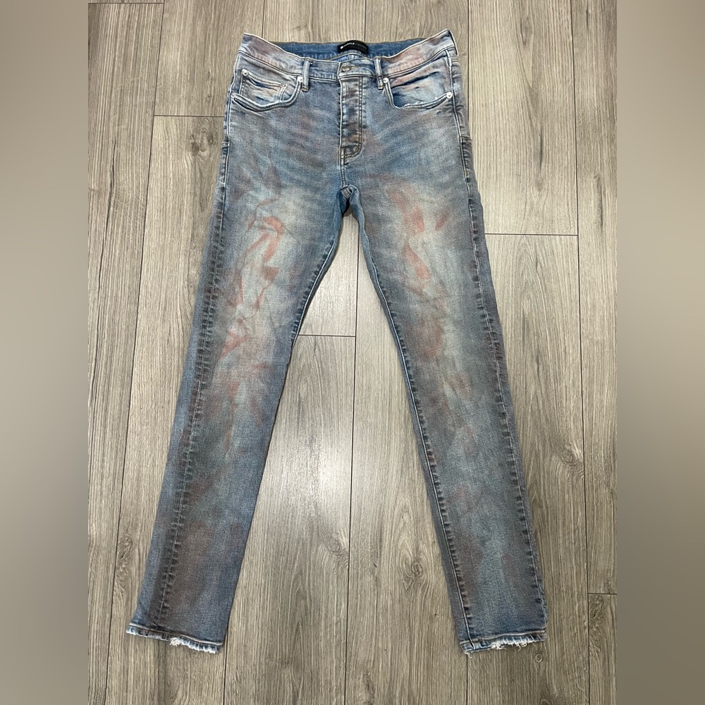 Purple Brand Mens Size 33 Red Dye Dirty Look Jeans In Style‎ P001